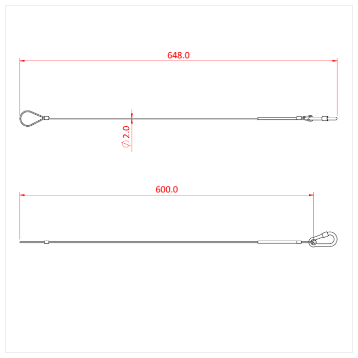 Doughty T2841001 - Black Safety Bond 2mm x 600mm, 20kg SWL