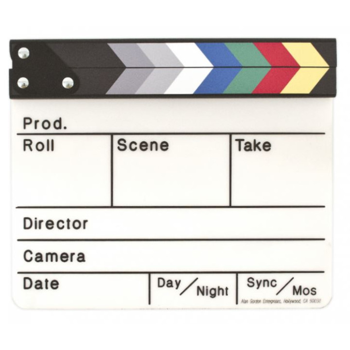 Cineboutique A-CLAPBLAGMUS - White clapboard with color chart