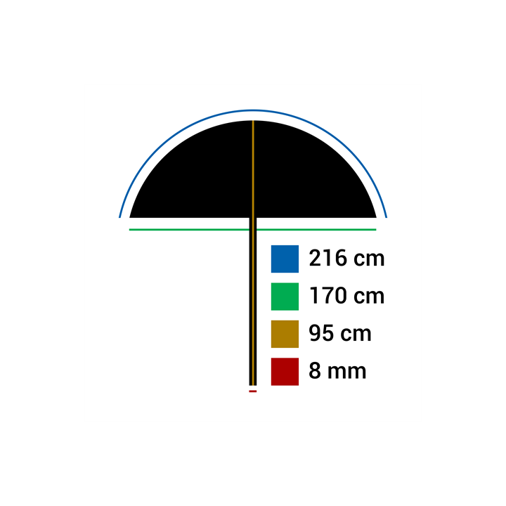 Falcon Eyes 295435 - Jumbo Umbrella UR-T86S Silver/White 216 cm