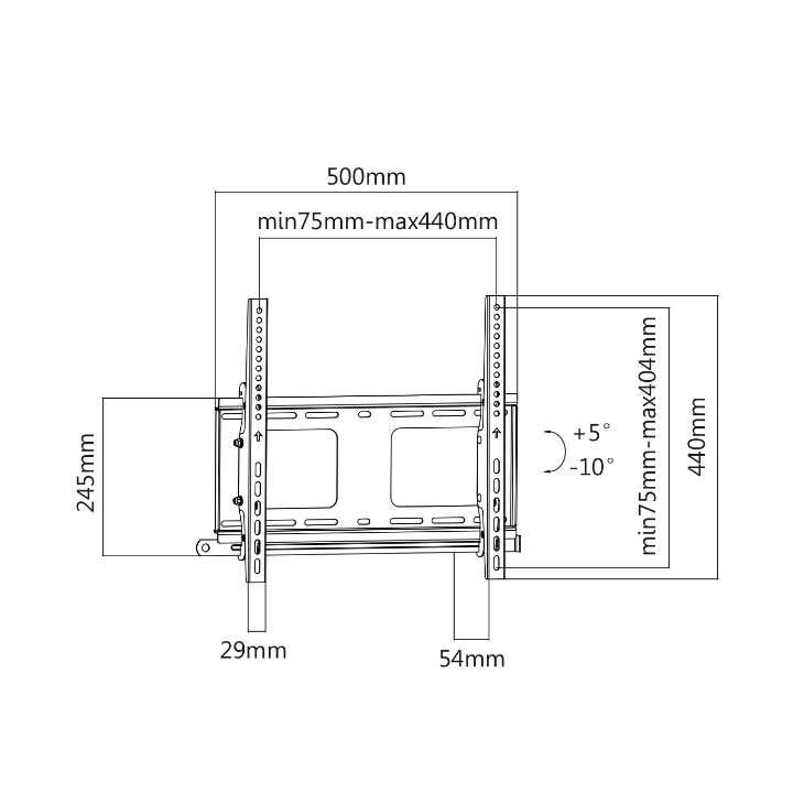 Kimex 012-1344 - Tilting Wall Mount for 32'' - 55'' TV Screens