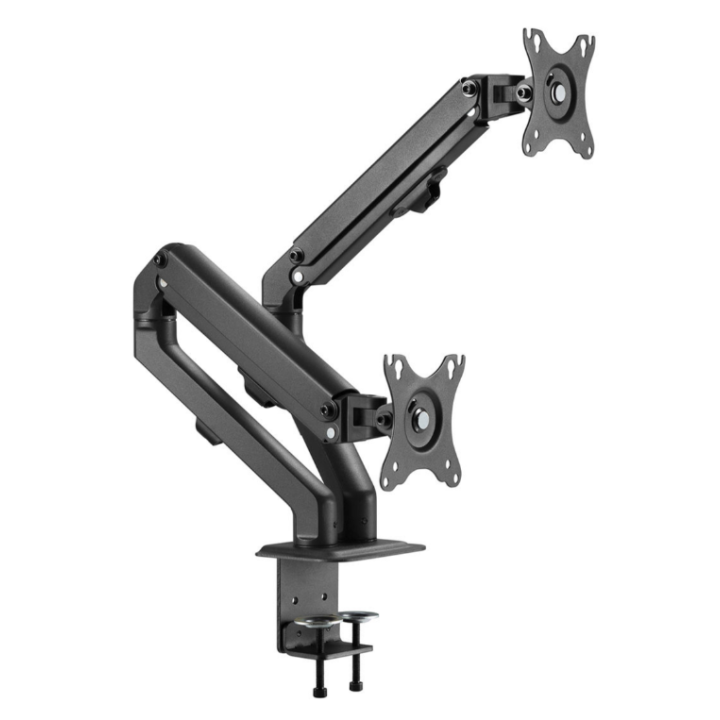 Kimex 015-2022 - Mechanical Spring Desktop Stand 2 PC Monitors 17"-27"