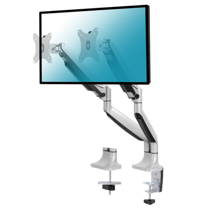 Kimex 015-2502 - Full Motion Desktop Stand for 2 PC Monitors 13"-32"