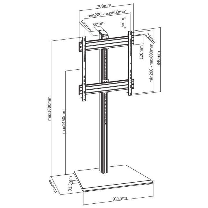 Kimex 031-1110K1 - Stand for 60"-100" TV Screen