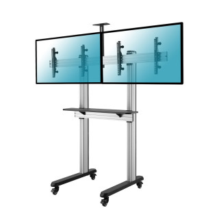 Kimex 031-2200K2 - Support on Videoconferencing Feet for 2 TV Screens 45"-55" on casters