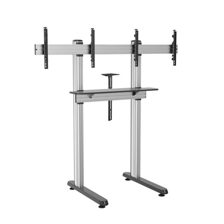 Kimex 031-2200K2 - Support on Videoconferencing Feet for 2 TV Screens 45"-55" on casters