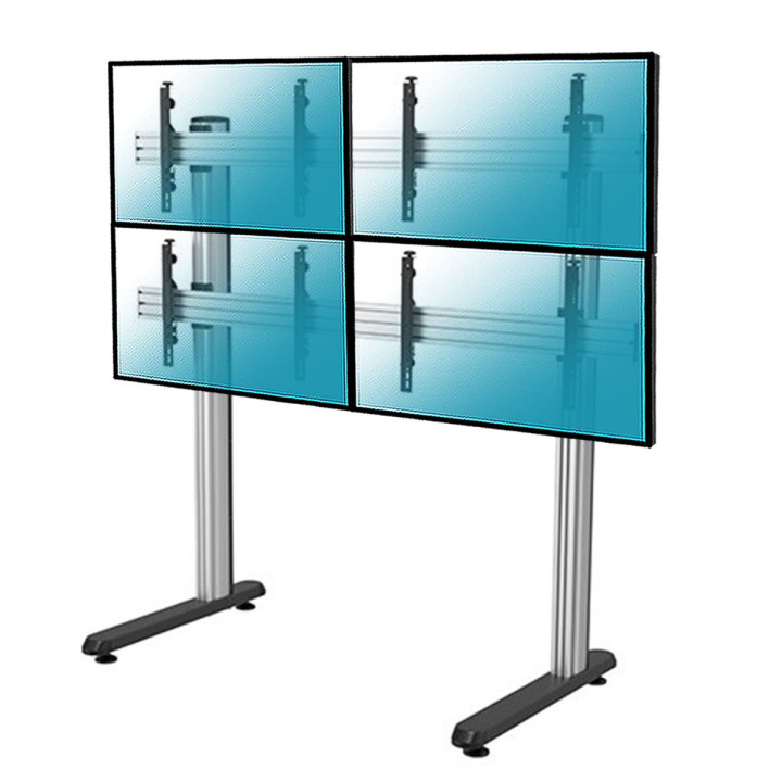 Kimex 031-2400K1 - Video Wall Stand on Feet for 4 TV Screens 45"-55" Height 175cm, to Put on