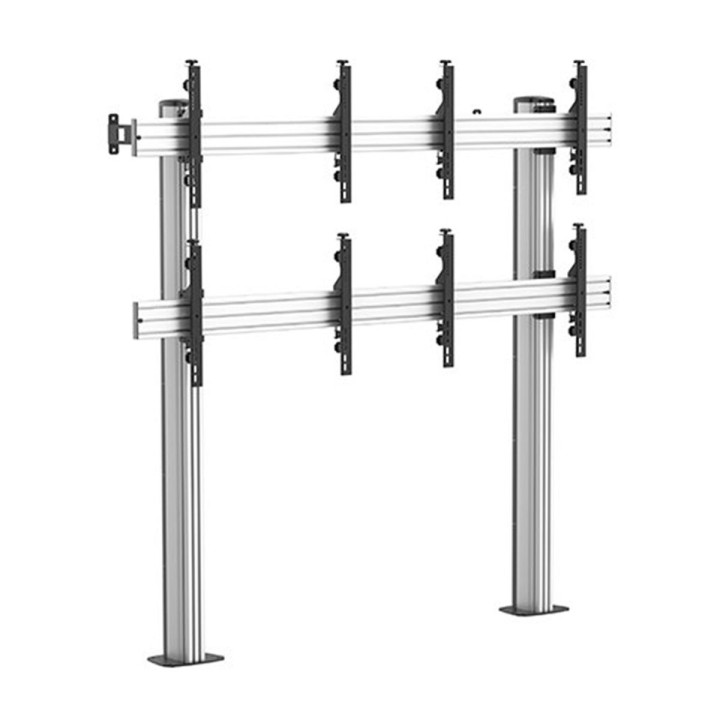 Kimex 031-2410K3 -Video Wall Stand on Feet for 4 TV Screens 45"-55" Height 240cm, to Be Screwed