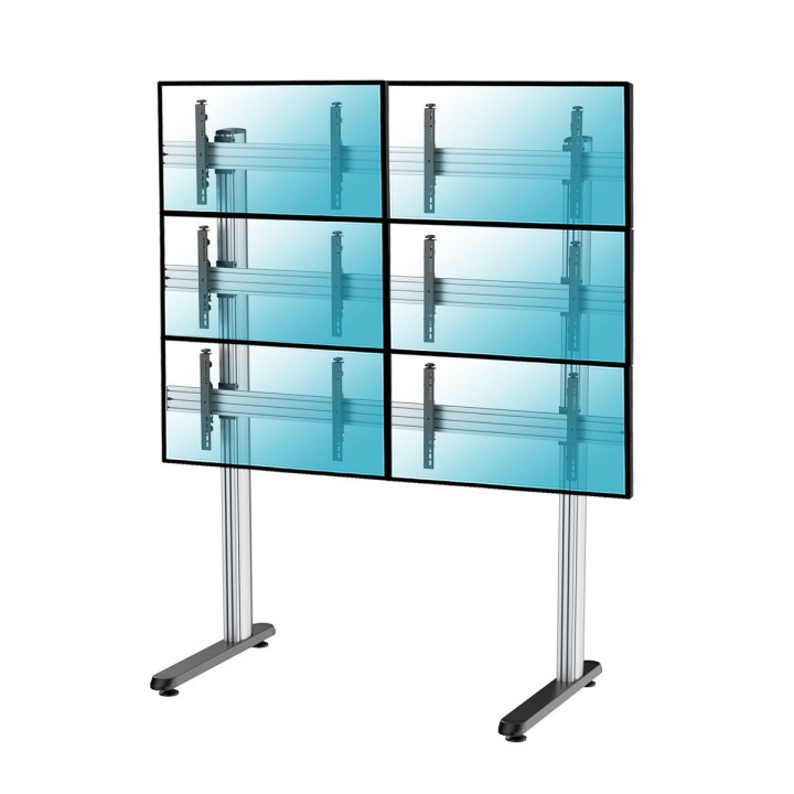 Kimex 031-2600K1 - Video Wall Stand on Feet for 6 TV Screens 45"-55"
