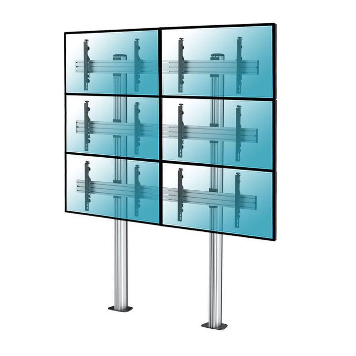 Kimex 031-2600K3 - Video Wall Stand on Feet for 6 TV Screens 45"-55" to be Screwed