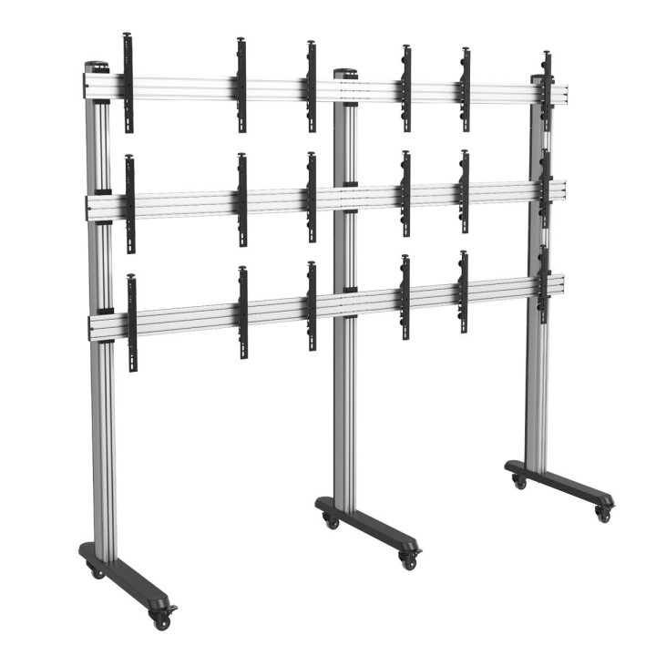 Kimex 031-2900K2 - Video Wall Stand on Feet for 9 TV Screens 45"-50" with Casters