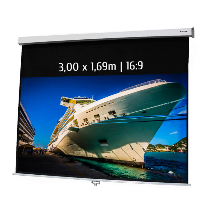 Kimex 041-3418 - Manual Projection Screen 3.00x1.69m 16: 9