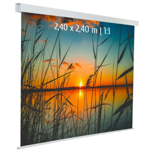 Kimex 042-3625 - Motorized Projection Screen 2.40x2.40m 1: 1