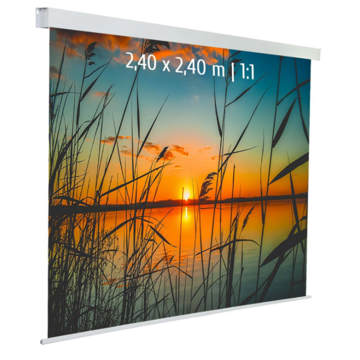 Kimex 042-3625 - Motorized Projection Screen 2.40x2.40m 1: 1