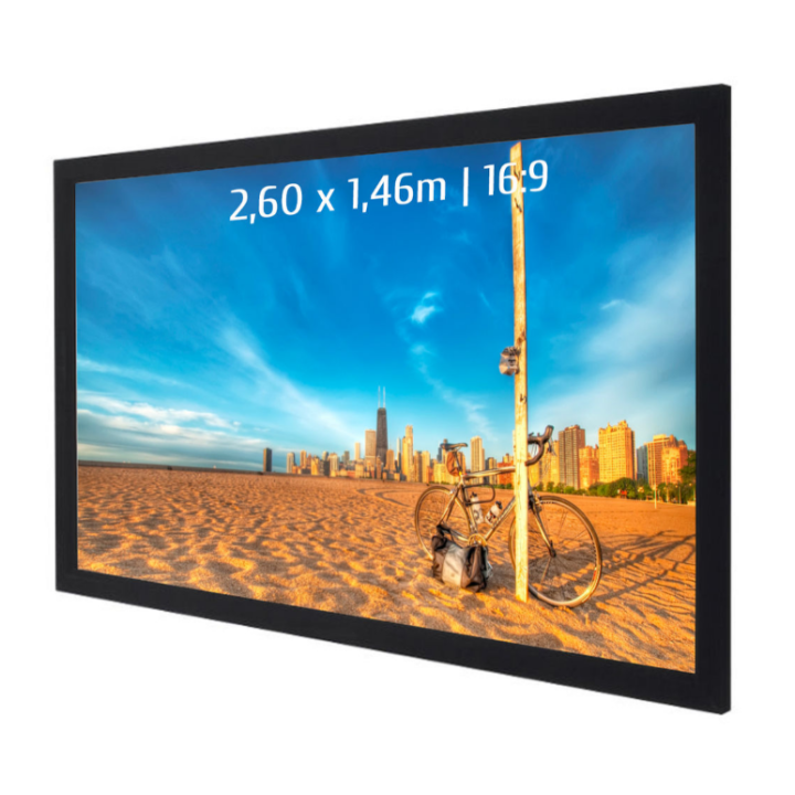 Kimex 044-3015 - Projection Screen on Frame 2.60x1.46m 16: 9