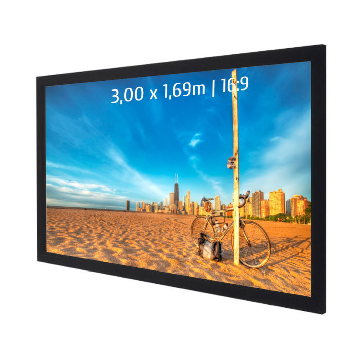 Kimex 044-3017 - Projection Screen on Frame 3.00x1.69m 16: 9