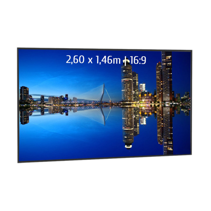 Kimex 044-6015 - Projection Screen on Frame 2.60x1.46m 16: 9