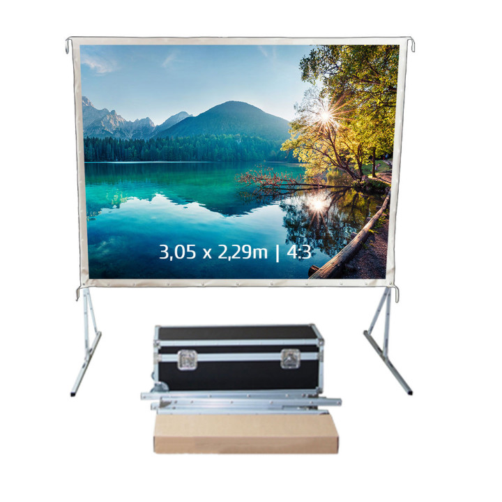 Kimex 046-1006BK - Projection Screen Suitcase 3.05x2.29m 4: 3 White Canvas