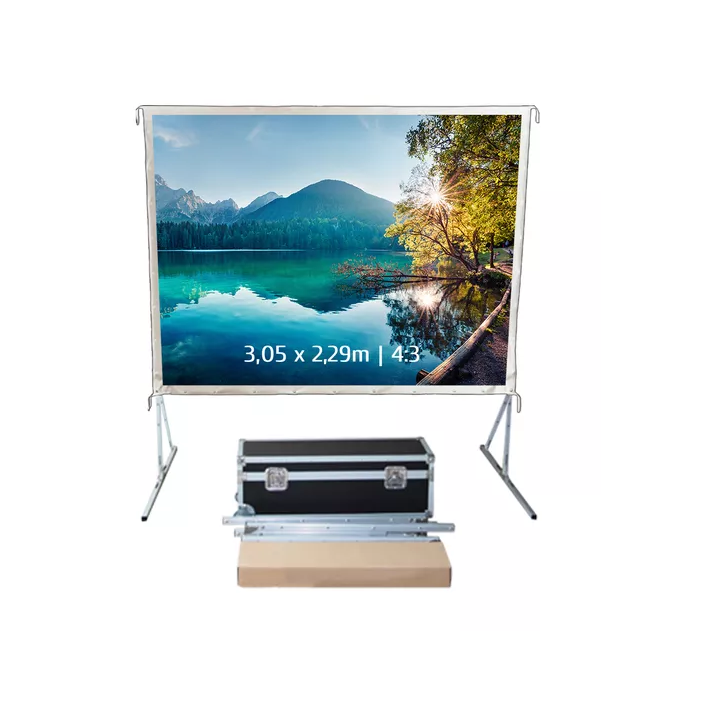 Kimex 046-1906B - Front Projection Screen Suitcase Screen 3.05x2.29m 4: 3 White Edges
