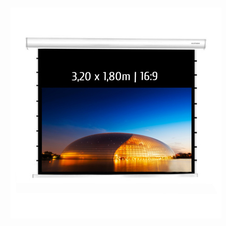 Kimex 049-3518W - Motorized Tensioned Projection Screen 3.20x1.80m 16: 9 Wi-fi Carter White
