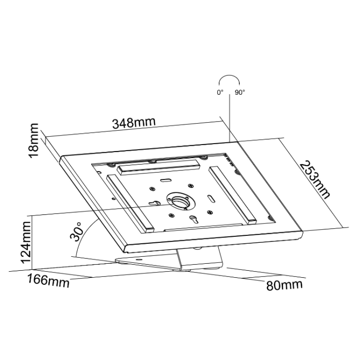 Kimex 091-0006K3 - Wall or Table Mount for iPad Pro 12.9" Generation 3 Tablet, White