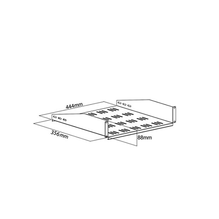 Kimex 110-0176 - Fixed Shelf for Rack and 19" Bay 36cm Depth 2U