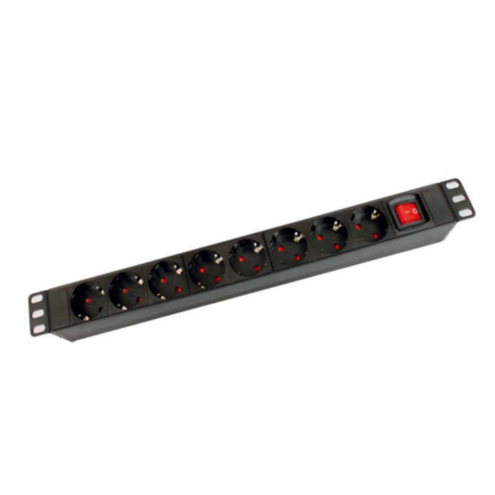 Kimex 110-0197 - 8 Electrical Outlet Strip for Rack and 19" 1U Bay