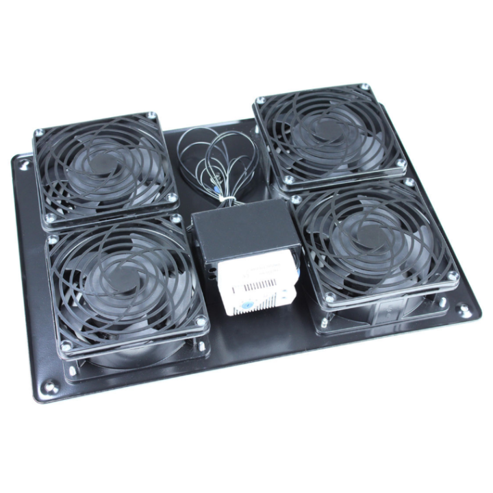 Kimex 110-0205 - Block 4 Roof Fans for 19" Rack and Patch Bay + Thermostat