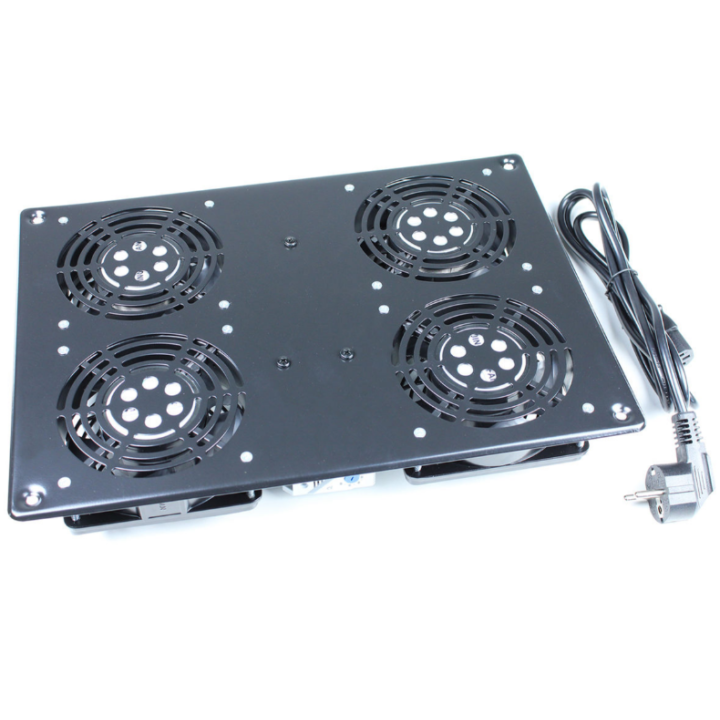 Kimex 110-0205 - Block 4 Roof Fans for 19" Rack and Patch Bay + Thermostat