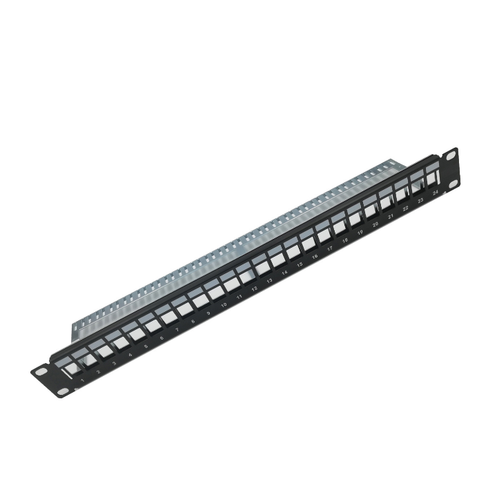 Kimex 110-0209 - Patch Panel Rack 19" 1U 24 Keystone Ports Empty