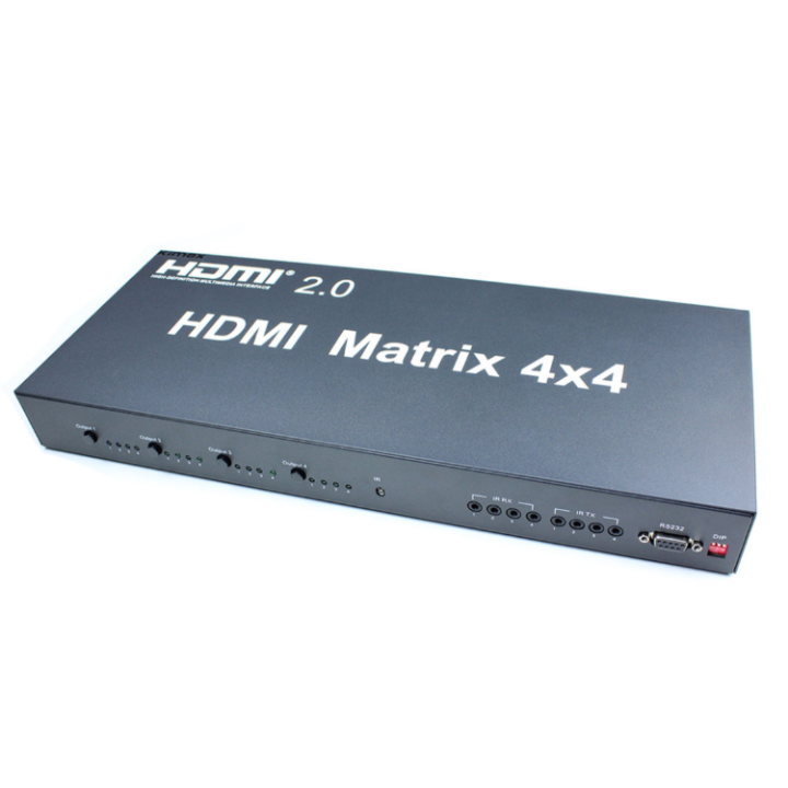 Kimex 132-2044 - HDMI2.0 Matrix 4 Inputs - 4 Outputs, 4k60hz, Rs232 / EDID