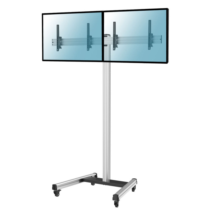 Kimex 031-1223K2 - Support on Wheels for 2 Tv Screens 50" - 55" Height 240cm, Tiltable