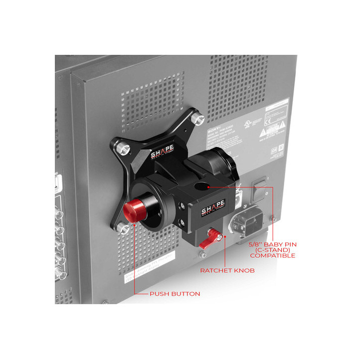 Shape VSAPB - Push Button Vesa Monitor Mount for C-stand & Baby Pin