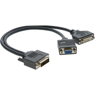 Kramer ADC-DM/DF+GF - DVI-I (M) to DVI-D (F) & 15-pin HD (F) Adapter Cable