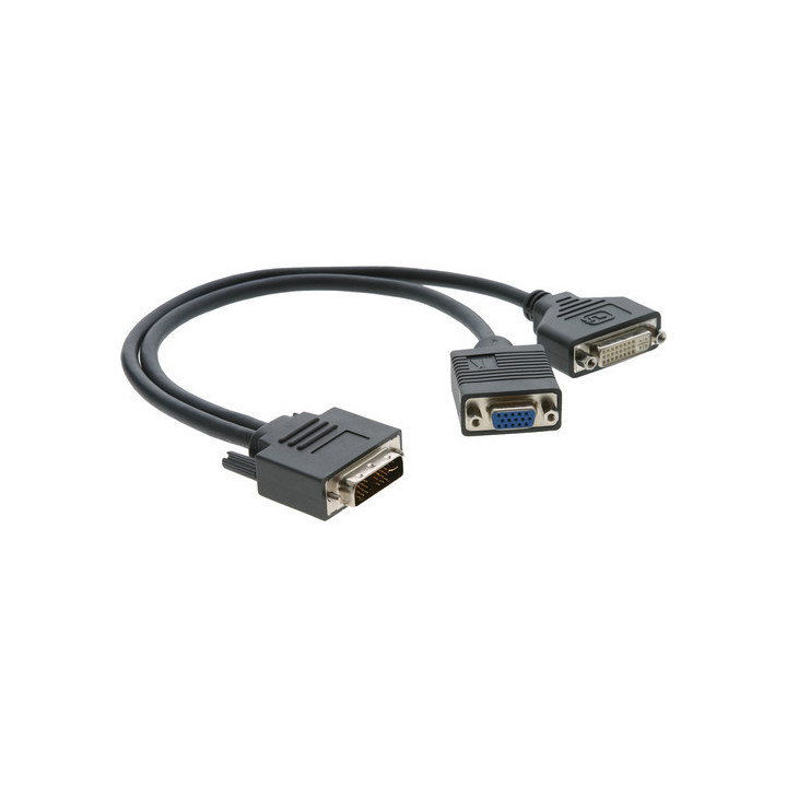 Kramer ADC-DM/DF+GF - DVI-I (M) to DVI-D (F) & 15-pin HD (F) Adapter Cable