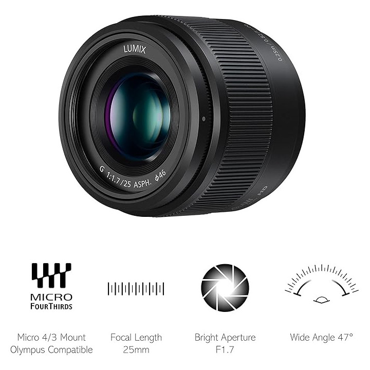 Panasonic H-H025E-K - Lumix G 25mm 1.7 Pancake black