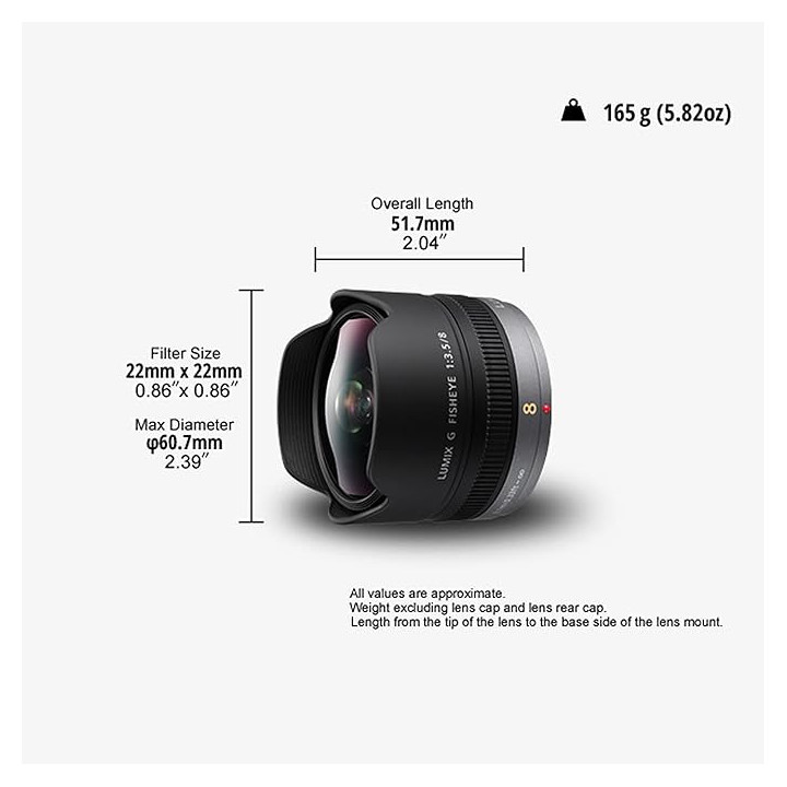 Panasonic H-F008E - Lumix G 8mm 3.5, Fisheye