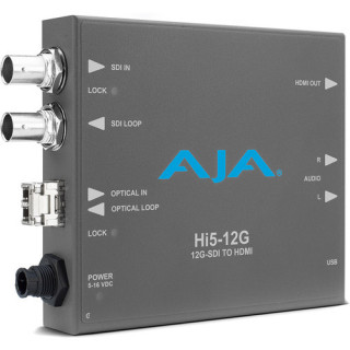 AJA Hi5-12G-TR-R0 - 12G-SDI to HDMI 2.0 Conversion with Fiber Transceiver