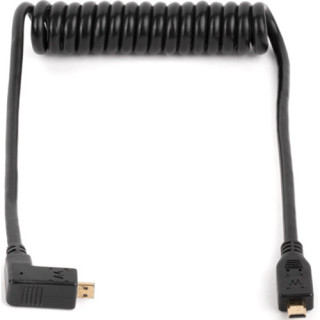 Wooden Camera WC-206800 - WC Coiled Right Angle Micro HDMI to Micro HDMI (12")