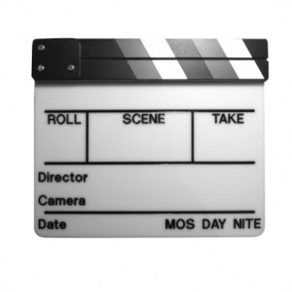 Cineboutique A-CLAPBLAGMUS - White clapboard with grey chart