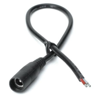 LiteGear CA-BAR.M-BE-10-B - Barrel Cable, Male to Bare End, Black 10 in.