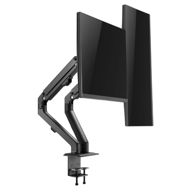 Kimex 015-2022 - Mechanical Spring Desktop Stand 2 PC Monitors 17"-27"