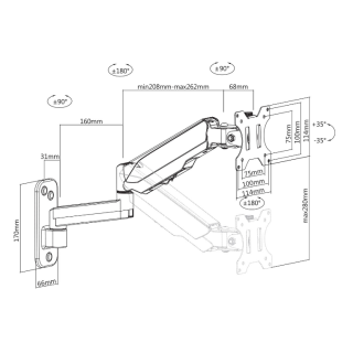 Kimex 016-1501 - Ultra-Adjustable Wall Mount for Screen and TV Monitor 17"-32"