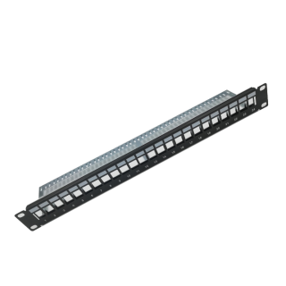 Kimex 110-0209 - Patch Panel Rack 19" 1U 24 Keystone Ports Empty