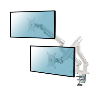 Kimex 015-2412 - Full Motion Desk Mount for 2 PC Monitors 17"-32" with USB, White