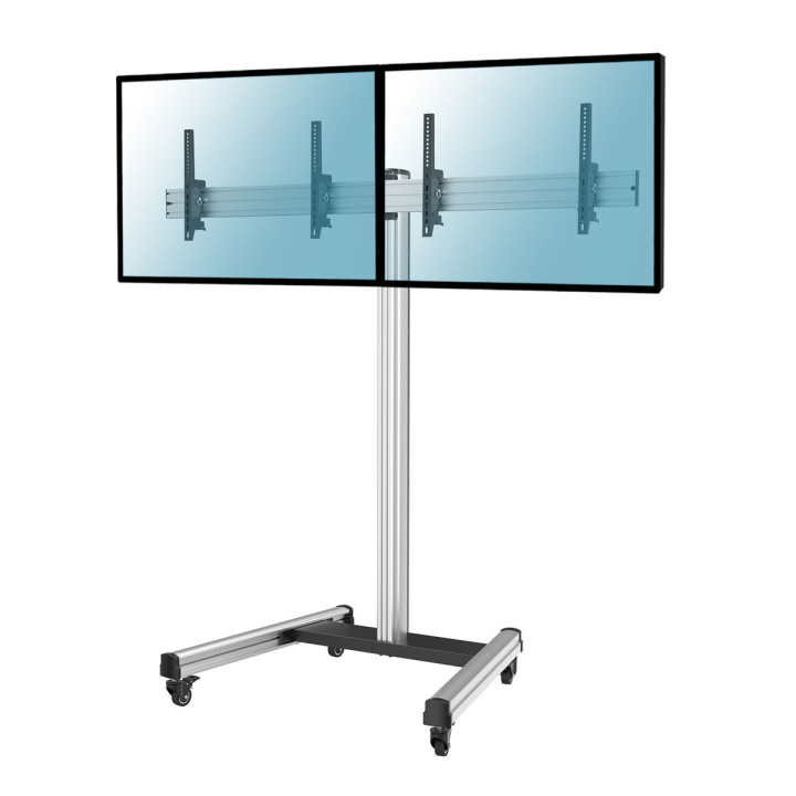 Kimex 031-1212K2 - Support on Wheels for 2 TV Screens 43" - 49" Height 175cm, Tilting