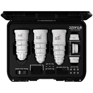 DZOFilm DZO-7220001W/2W/4W-Kit - Pictor Zoom 3-Lens Kit (12-25/50-125/20-55 T2.8) White