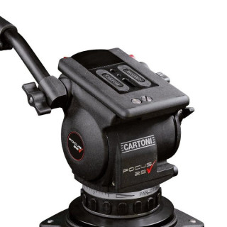 Cartoni HF2200/LP - FOCUS 22 Fluid head, large camera plate, telescopic pan bar, tie down knob