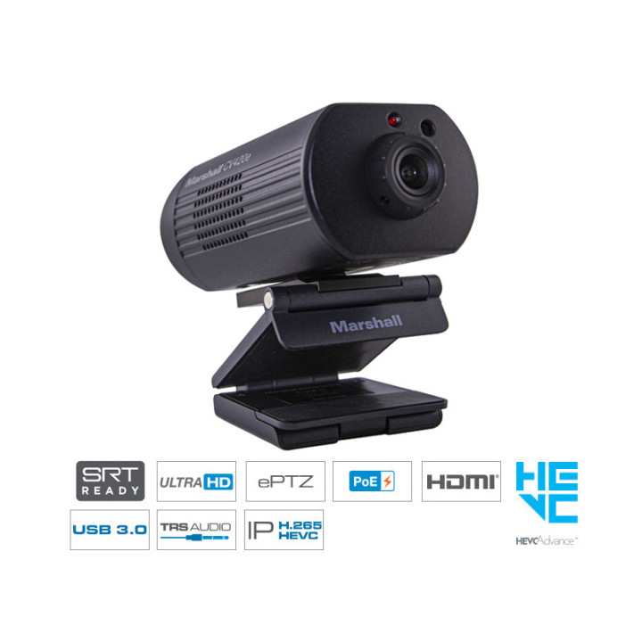 Marshall CV420e - e4PTZ 4K60 Camera - HDMI, USB & IP Outputs