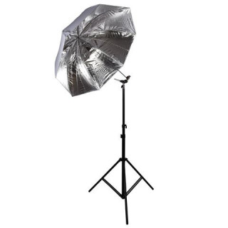 Falcon Eyes 2554 - Umbrella Set Silver/White 152 cm incl. tripod and bracket
