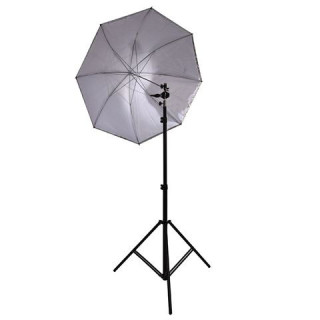 Falcon Eyes 2555 - Umbrella Set White/Black 152 cm incl. tripod and bracket